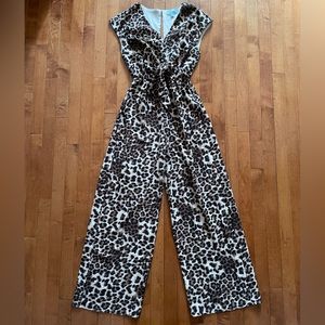 She + Sky Cheetah Jumpsuit Size Small